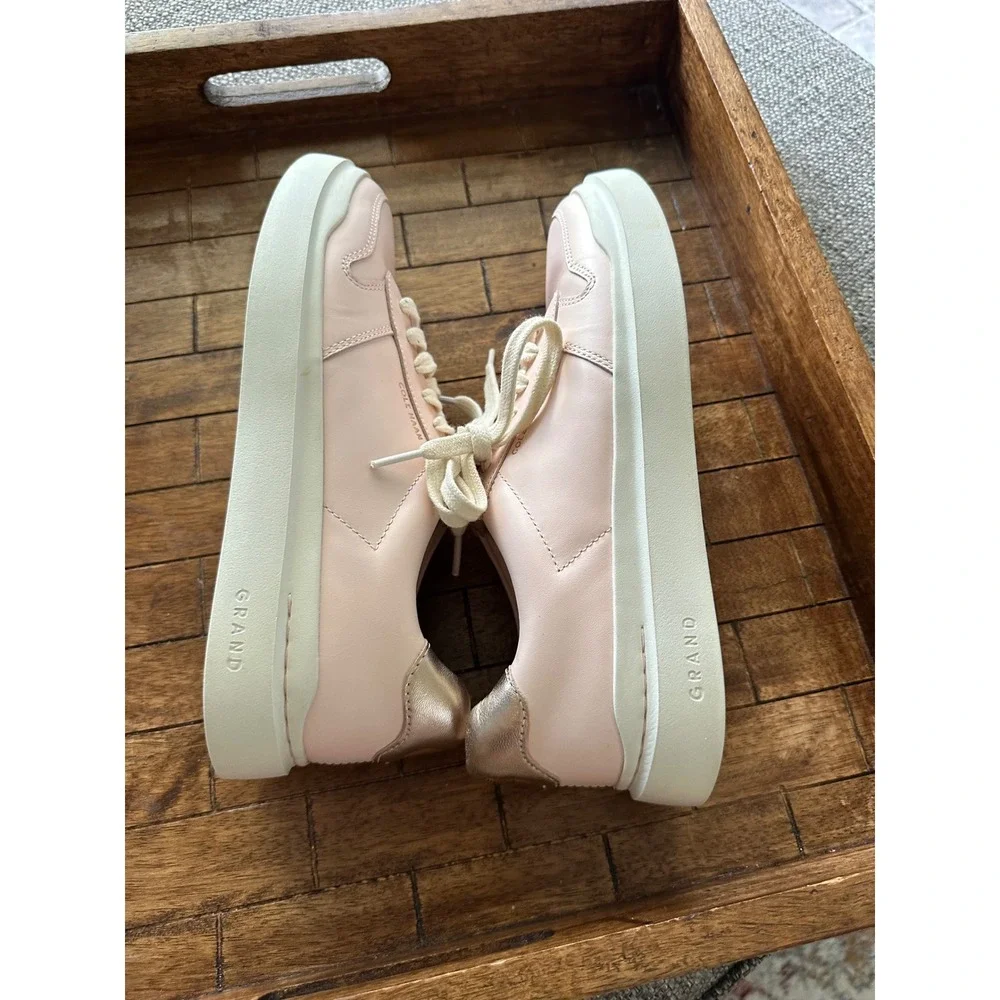 Cole Haan GrandPro Rally Court Pink Leather Sneakers Rose Gold W23144 Womens 8B